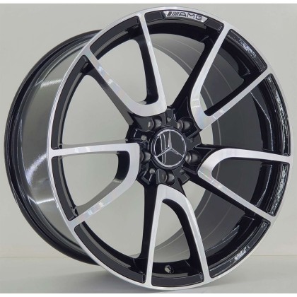 Jogo de Rodas Amg Aro 19x8 5x112 Preto Diamantado