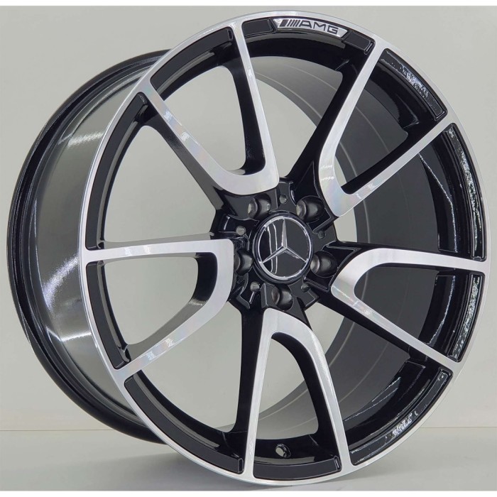 Jogo de Rodas Amg Aro 19x8 5x112 Preto Diamantado