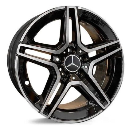 Jogo de Rodas Amg Aro 18x8 5x112 Preto Diamantado