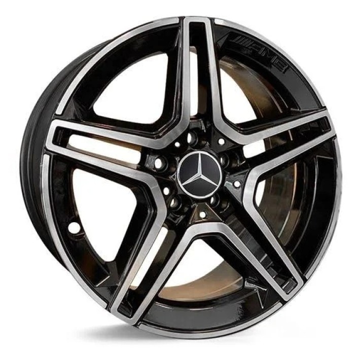 Jogo de Rodas Amg Aro 18x8 5x112 Preto Diamantado