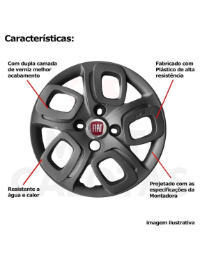 Calota Fiat Uno Palio Mobi Aro 14 Grafite - Grid Calotas