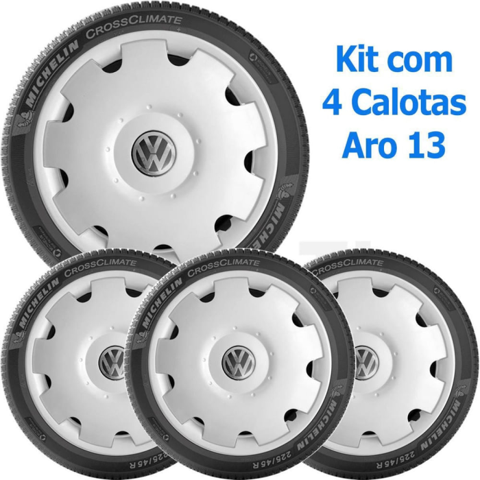 Calota vw Gol Parati G3 G4 Aro 13 com Emblema - Grid Calotas