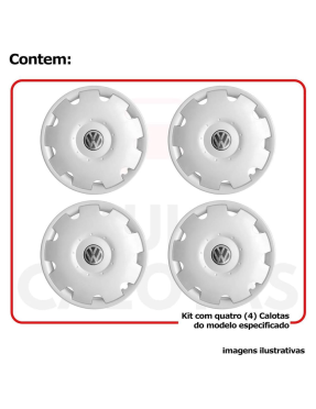 Calota vw Gol Parati G3 G4 Aro 13 com Emblema - Grid Calotas