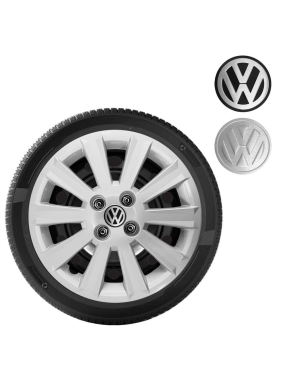 Calota Gol Voyage G5 G6 G7 Aro 15 Prata Logo Metal 018cp