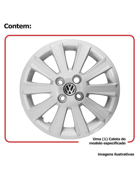 Calota Gol Voyage G5 G6 G7 Aro 15 Prata Logo Metal 018cp