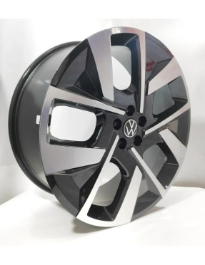 Jogo de Rodas Ak2010 Aro 20x8 Preto Diamantado Jogo de Rodas Ak2010 Aro 20x8 Preto Diamantado