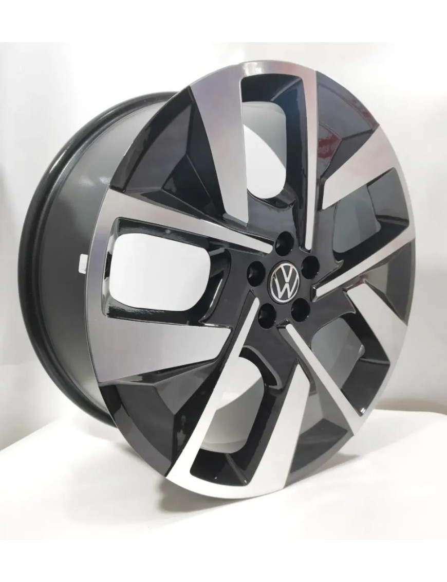 Jogo de Rodas Ak2010 Aro 20x8 Preto Diamantado